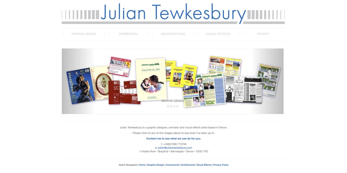 Julian Tewkesbury Web Site
