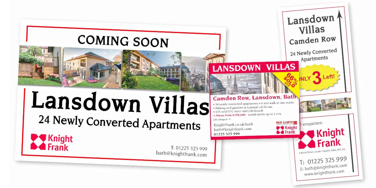 Ads and signage for Red Earth Developments